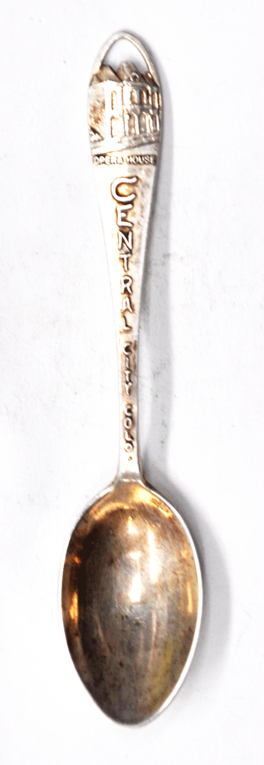 Sterling Silver Bates Klinke Cutout Souvenir Spoon Central City Colorado 4-1/4"