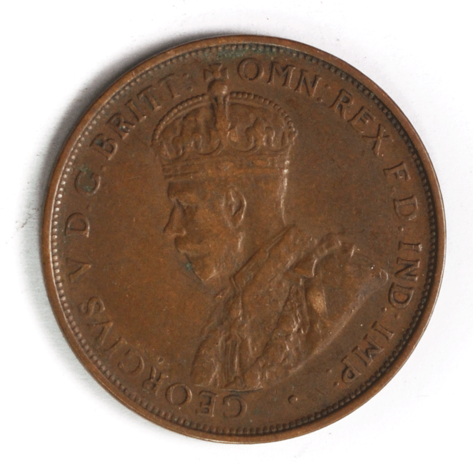 1919 Australia Penny KM# 23 Bronze Coin Dot Below