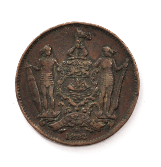 1888 British North Borneo One Cent Bronze Coin KM# 2