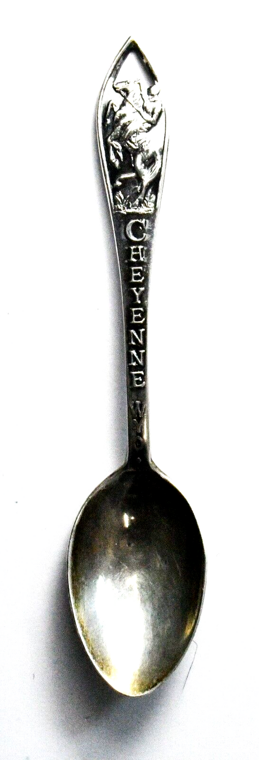 Sterling HH Tammen Curio Cheyenne Wyoming Souvenir Spoon Cowboy 4-1/4"