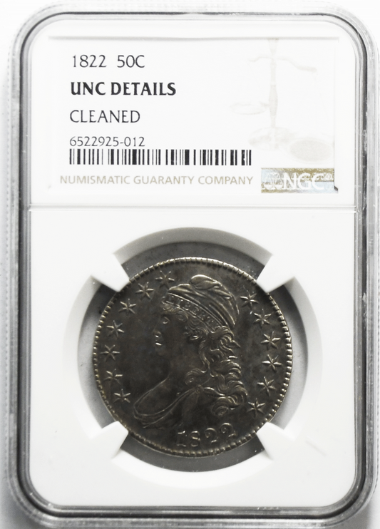 1822 50c Capped Bust Silver Half Dollar Fifty Cents O-108A R-3 NGC Unc