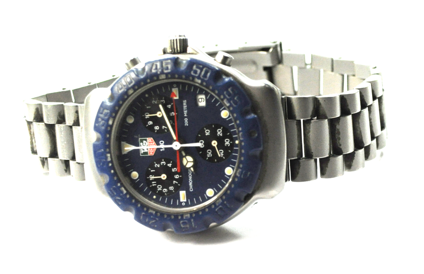 Tag Heuer Blue Dial & Bezel CA1210 1/10 Chronograph 37mm Stainless Quartz