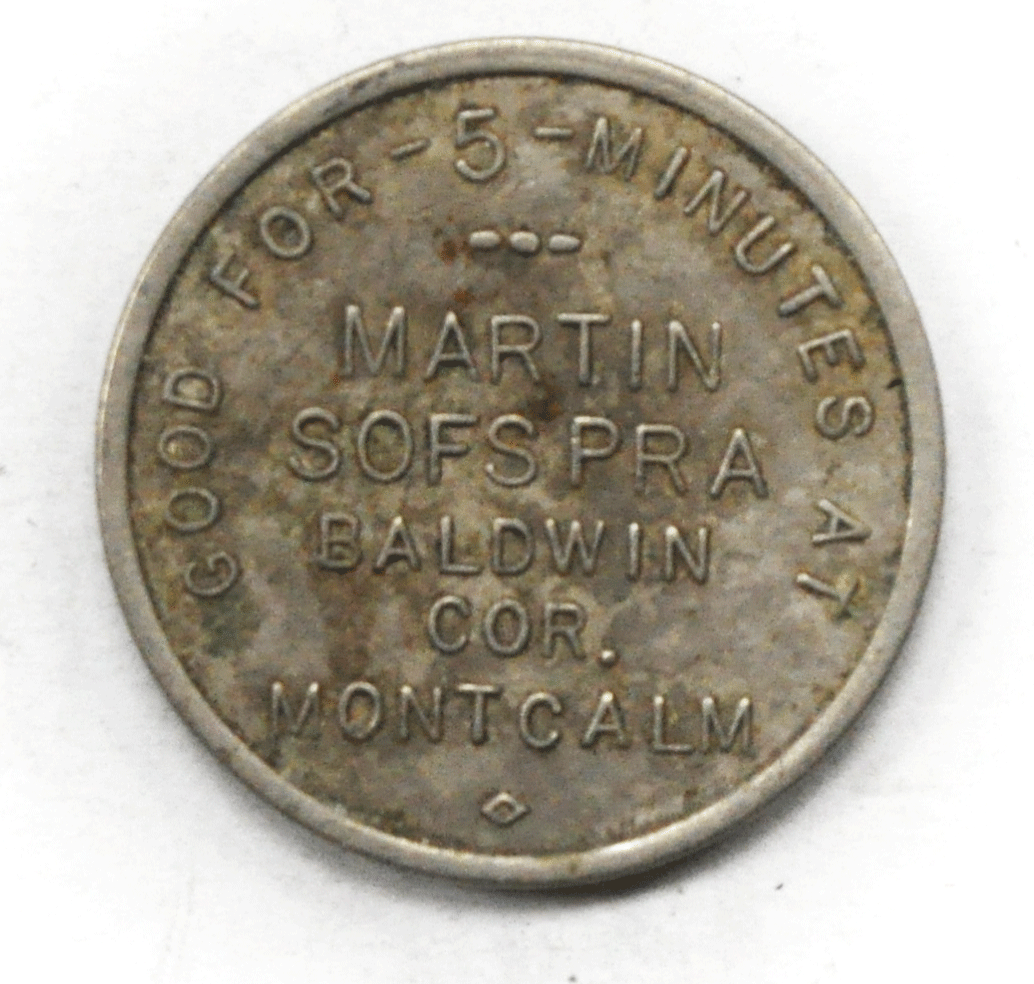 Sofspra Coin Op 25c Carwash 5 Minute Martin Baldwin Montcalm 28mm