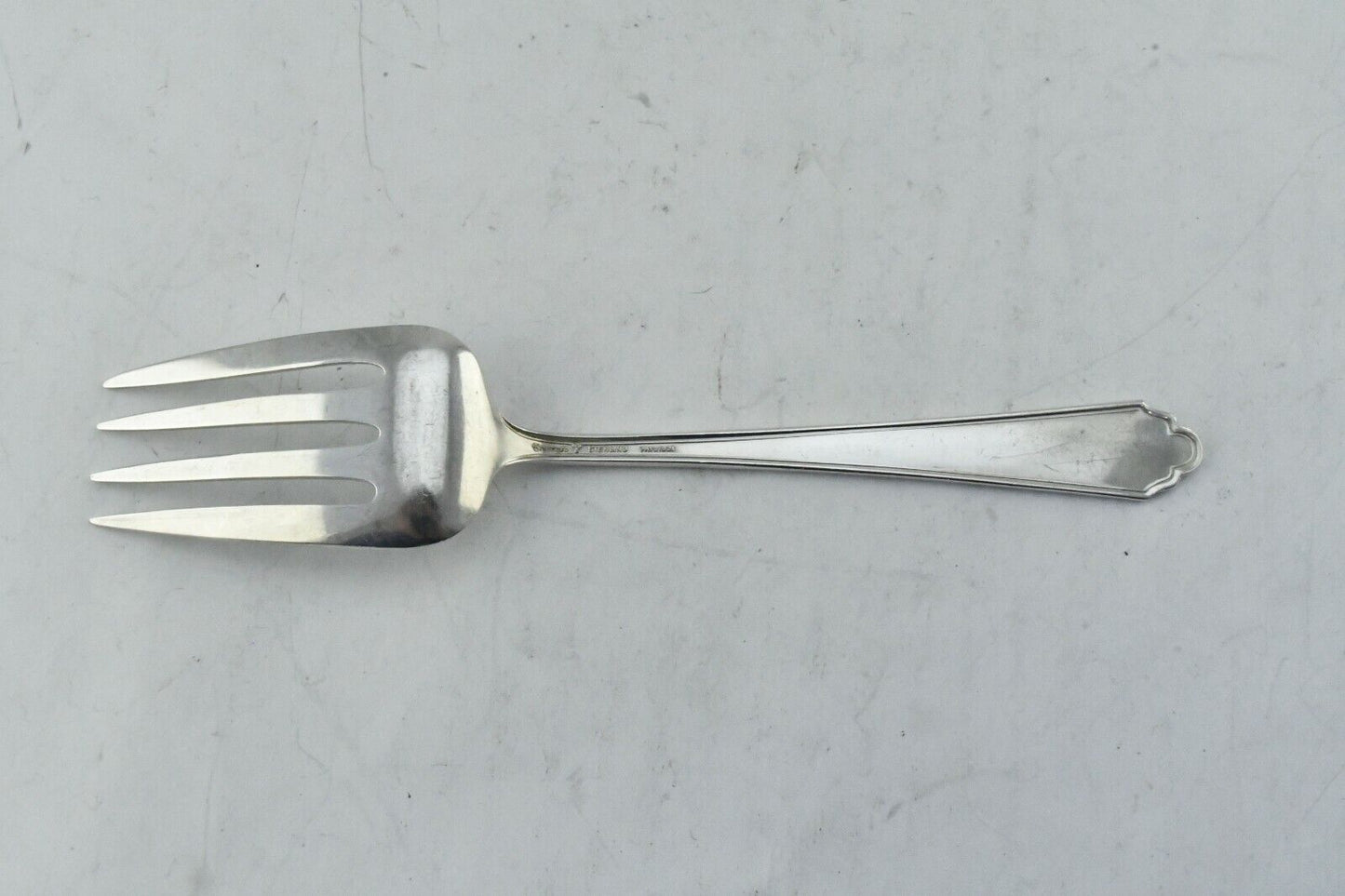 William & Mary by Lunt Sterling Silver 7 3/8" Cold Meat Serving Fork 1.6 oz.