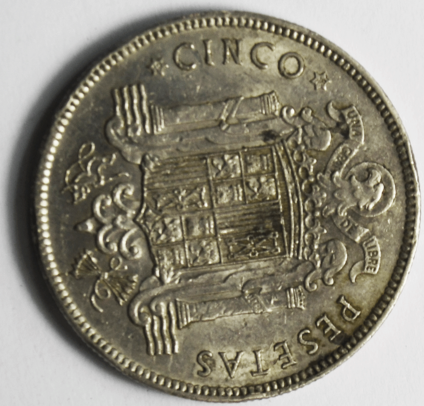 1949 (49) Spain 5 Pesetas KM# 778 Nickel Coin