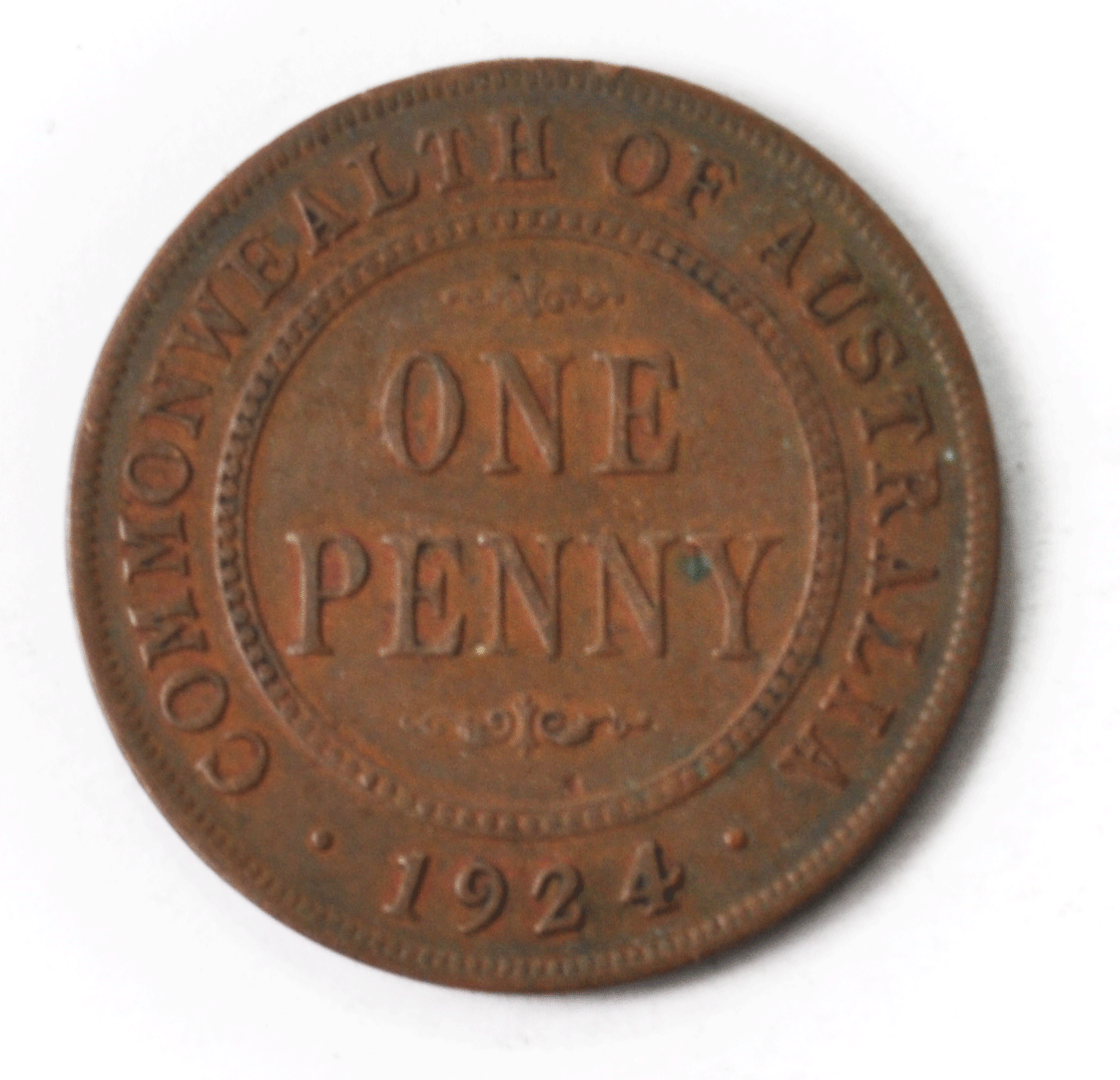 1924 Australia Penny KM# 23 Bronze Coin