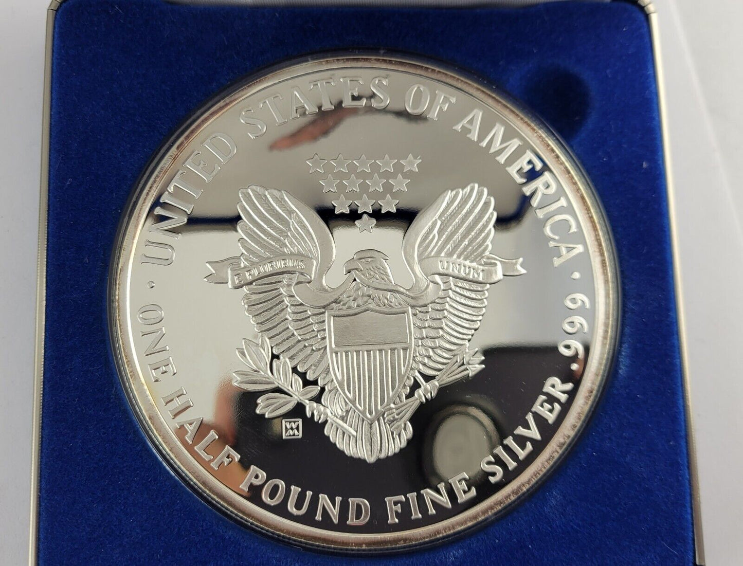 2001 Washington Mint Giant Half Pound (8oz) Painted Eagle w/Box .999 Fine Silver