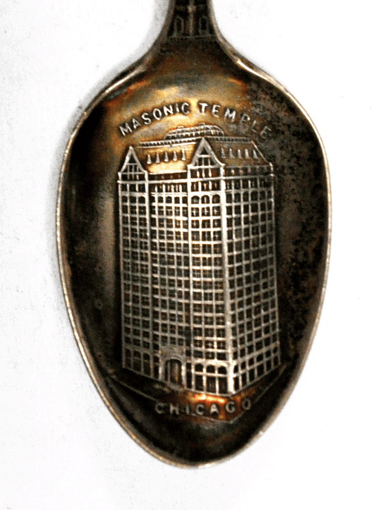 Sterling Chicago Masonic Temple Shepard Fort Dearborn Water Tower 5-3/4"