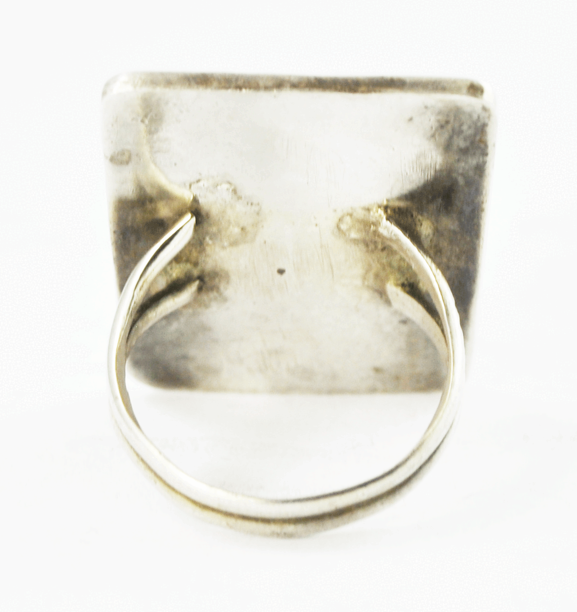 Sterling Rectangle Inlay Gan Dancer Domino Head Cocktail Ring 32mm Size 8