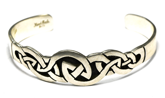 Sterling Handmade Twist Overlapping Knot Cuff Bracelet 18mm 7.75" Wrist