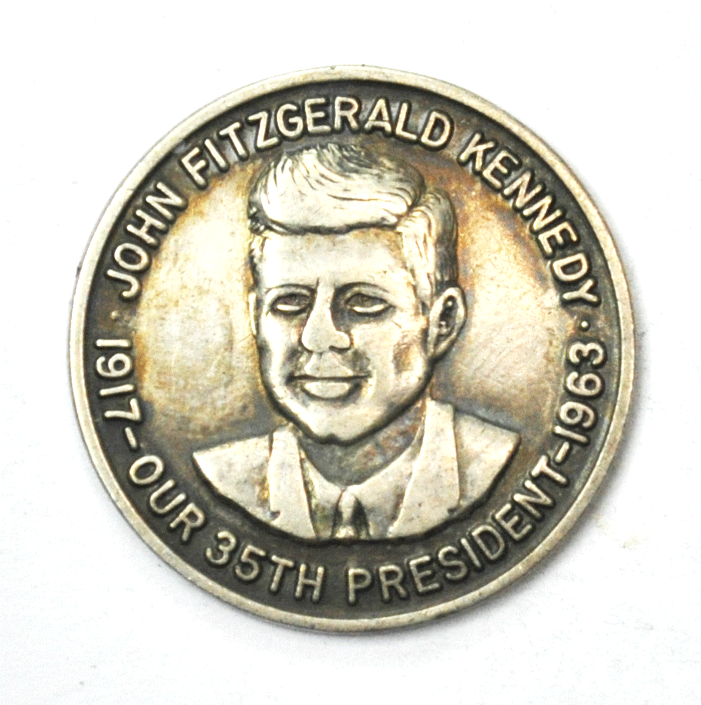 John F Kennedy JFK Victory Of Might Sterling AE Medal Vindication Right 28mm