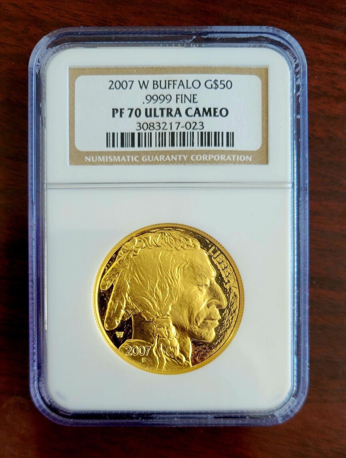 Proof Buffalo Gold Coin One Ounce 2007-W