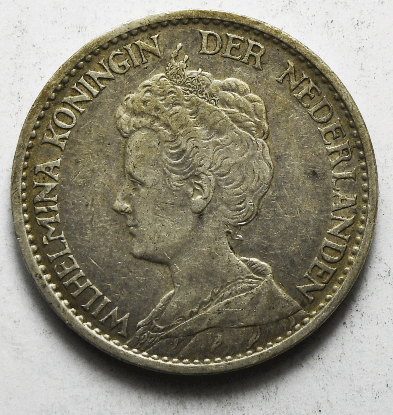 1915 1G Netherlands One Gulden Silver Coin KM# 148