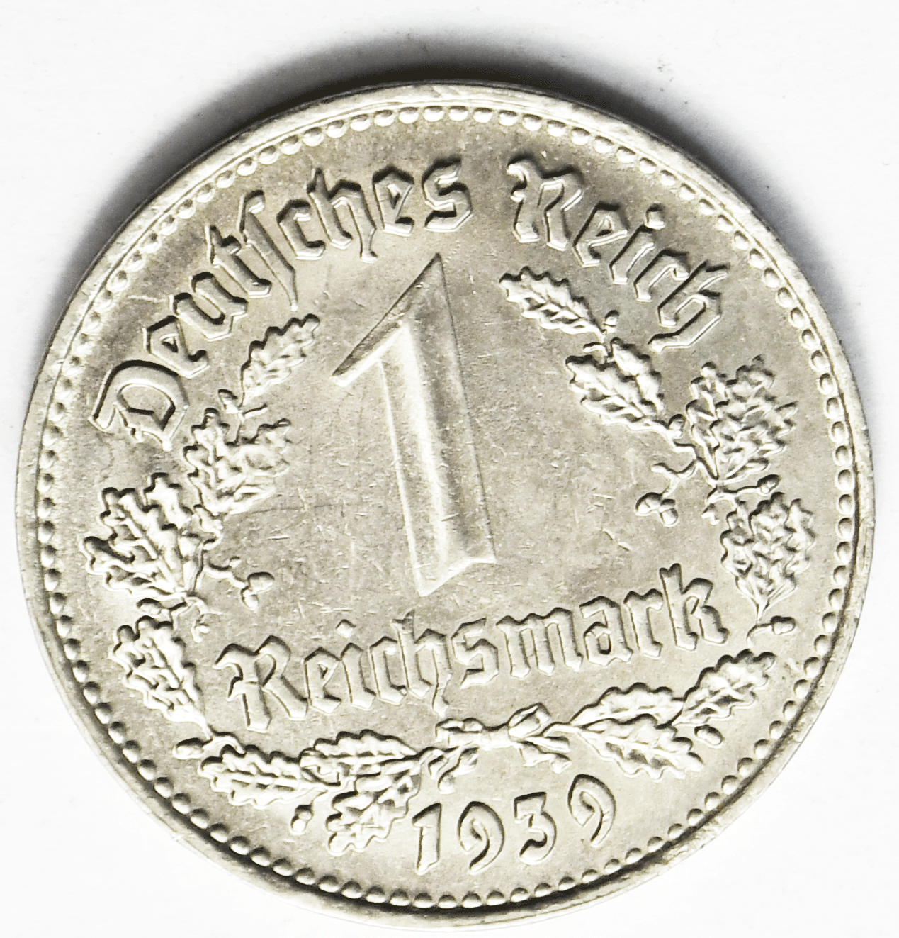 1939 B Germany Third Reich Reichsmark Nickel Coin KM# 78 Rare Uncirculated