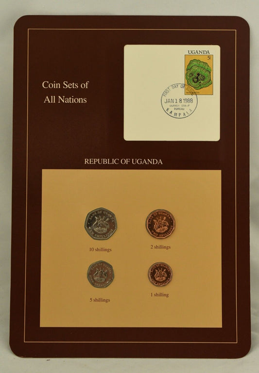 Coin Sets of All Nations Franklin Mint 1987 Uganda Complete