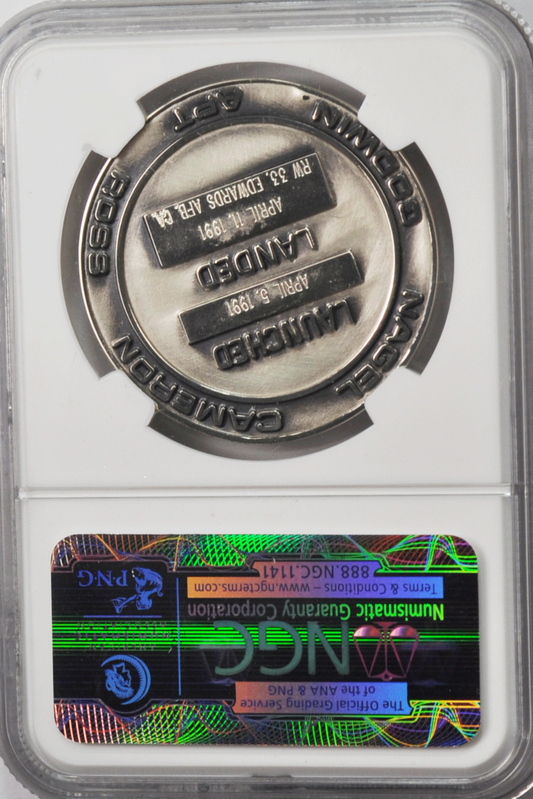 1991 STS-37 Robbins Silver Space Medal Unflown #123 NGC MS64 Atlantis CGRO