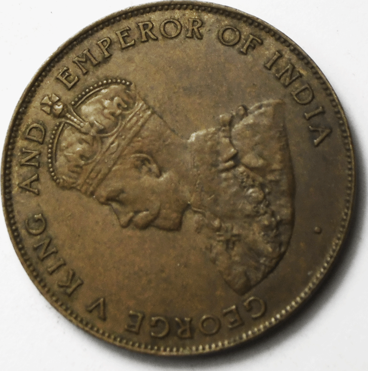 1921 Mauritius 5 Five Cents Bronze Coin KM# 14 Low Mintage