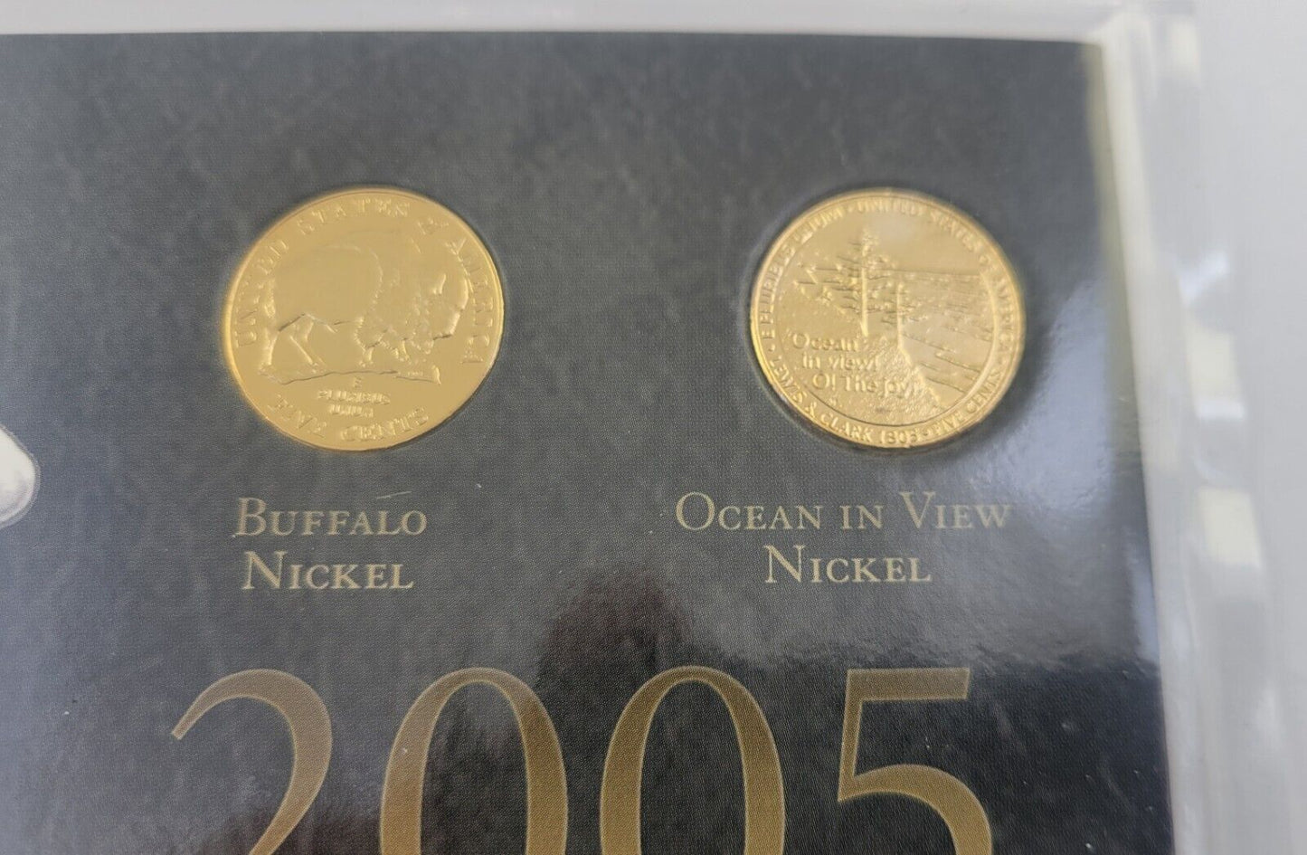 2005 Gold Plated Jefferson Nickels From First Buffalo Ocean Commemorative Mint