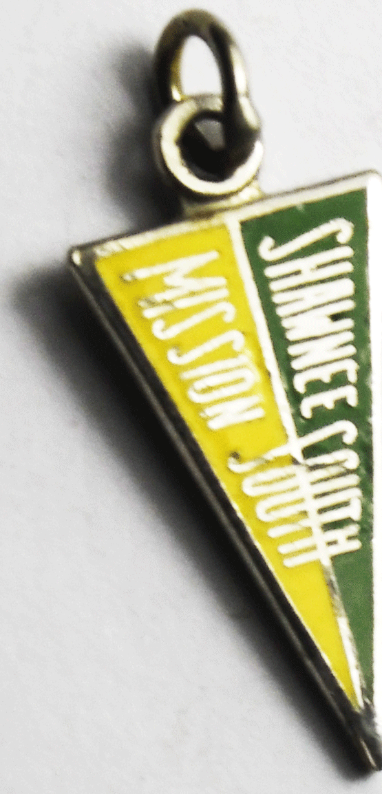 Sterling Shawnee Mission South High School KS Enamel Pennant Charm 19mm x 9mm