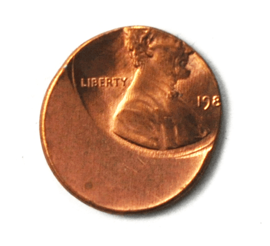 198- 1c Lincoln Memorial One Cent Penny Off Center Error Uncirculated