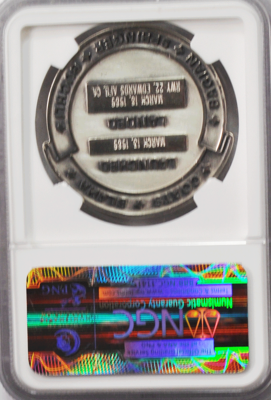 1989 STS-29 Robbins Space Silver Medal Unflown #140 NGC MS65 Discovery