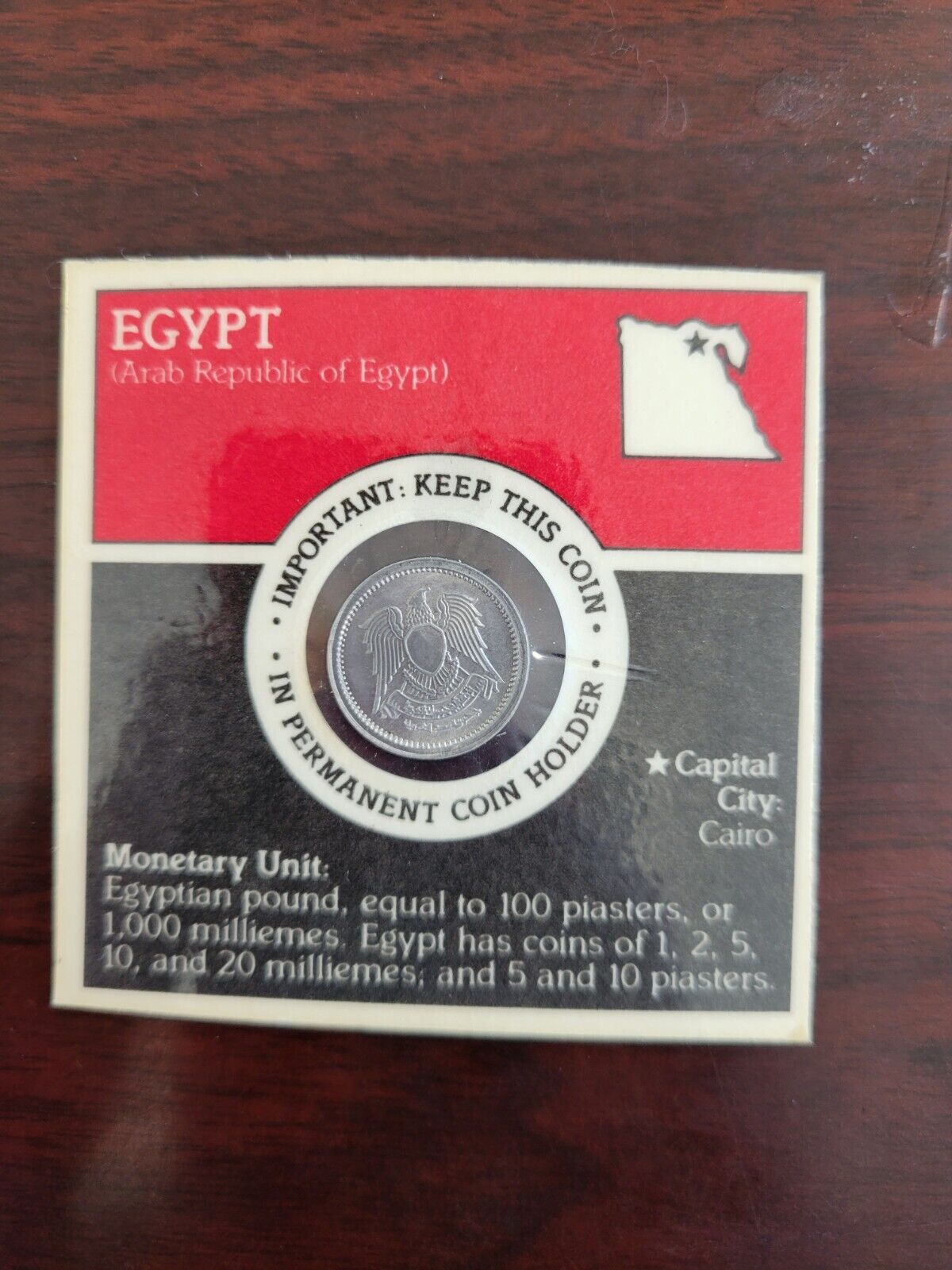 1989 Super Golden Crisp Cereal Box Egypt 1 Millieme Coins of the World Sealed